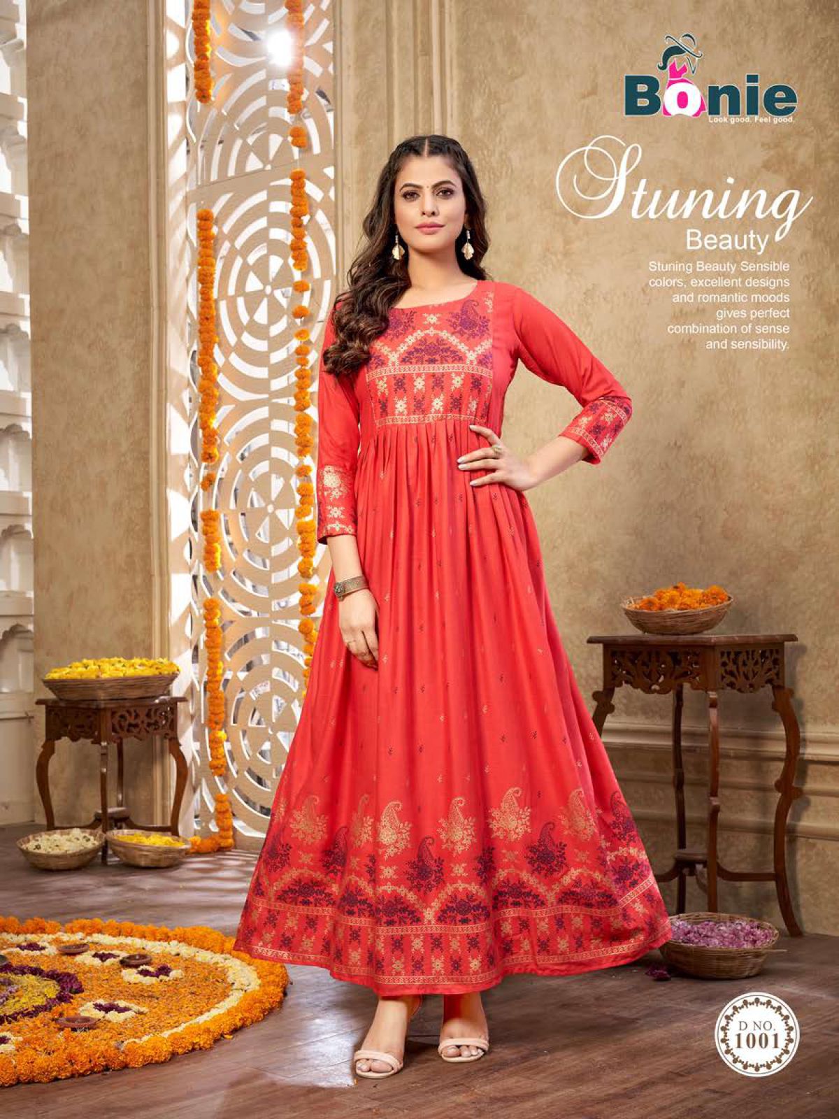 Bonie Senorita Festive Wear Rayon Designer Long Anarkali Kurti Collection